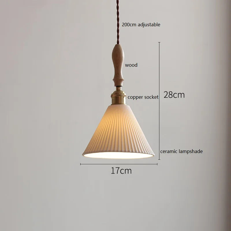 suspension LED en céramique conique design
