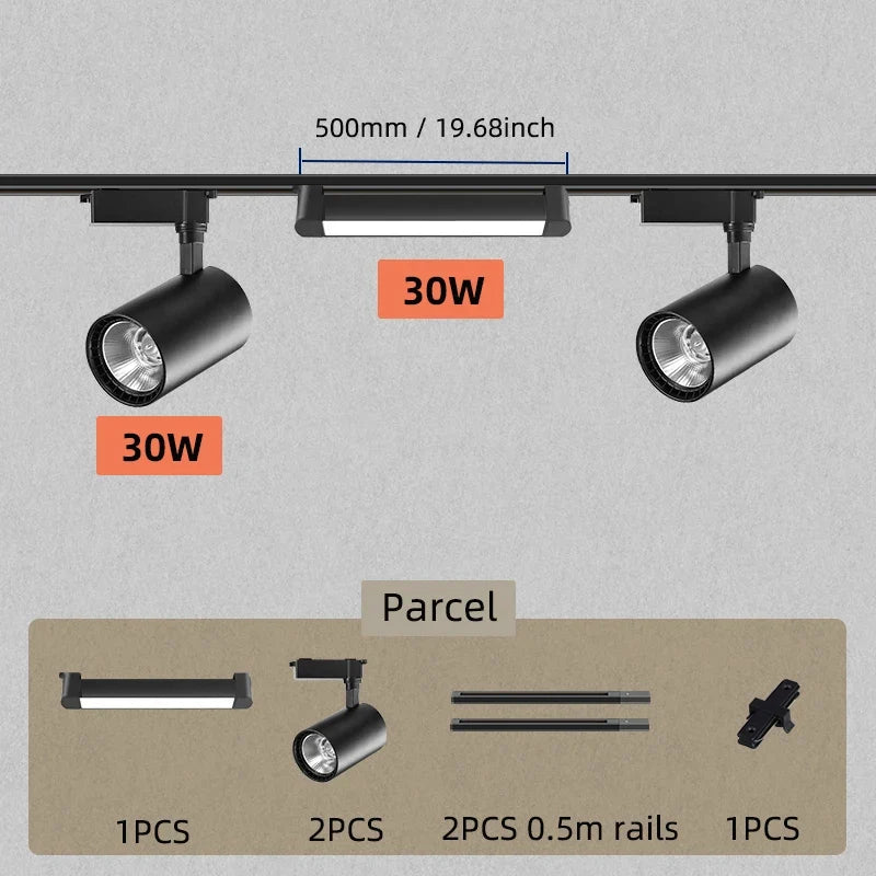spot led sur rail pour éclairage de magasin