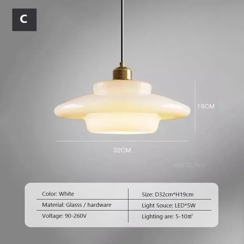 suspension décorative en verre de lait style nordique moderne