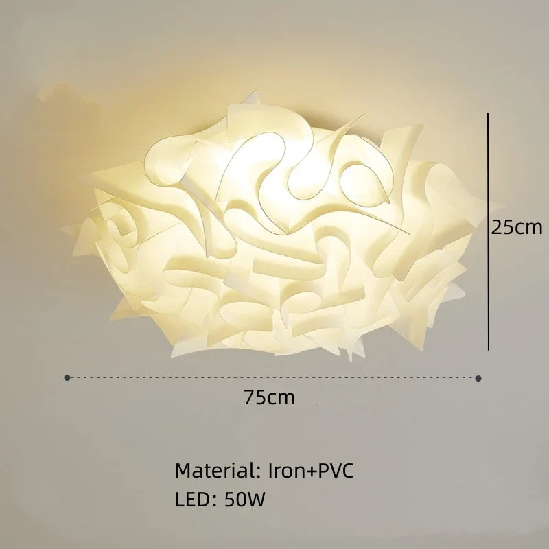 plafonnier led fleur romantique dimmable avec télécommande pvc