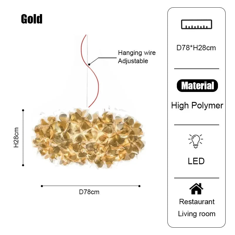 Italy Petal Lustre Led Chandelier Ceiling Pendant Lamps Suspension Hanging Light Fixture Indoor