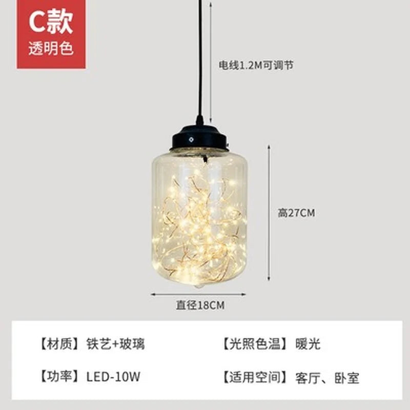 lustre nordique en étoile design en verre pour décoration intérieure