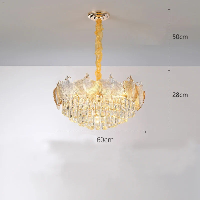 lustre en verre cristal design moderne pour intérieur élégant