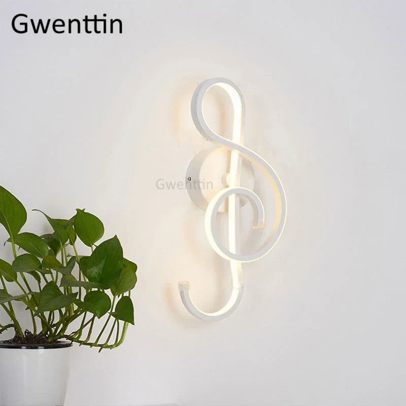 applique murale design notes de musique lumières LED pour décoration moderne