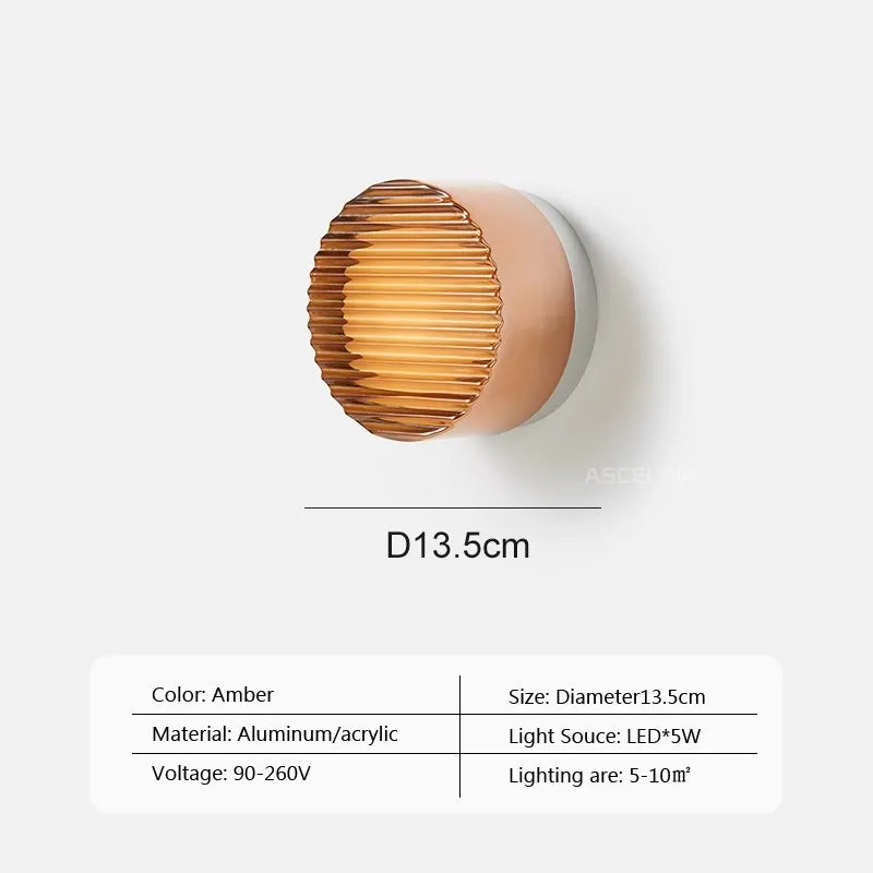 Applique murale LED moderne en gelée d'ambre
