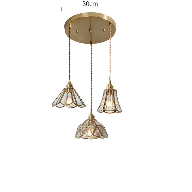 Suspension Nordique LED en Verre et corps doré