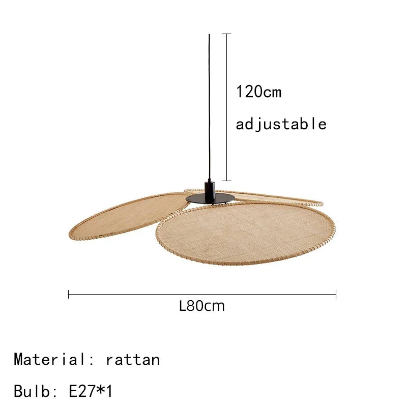 lampadaire en rotin tissé style asiatique pour intérieur moderne