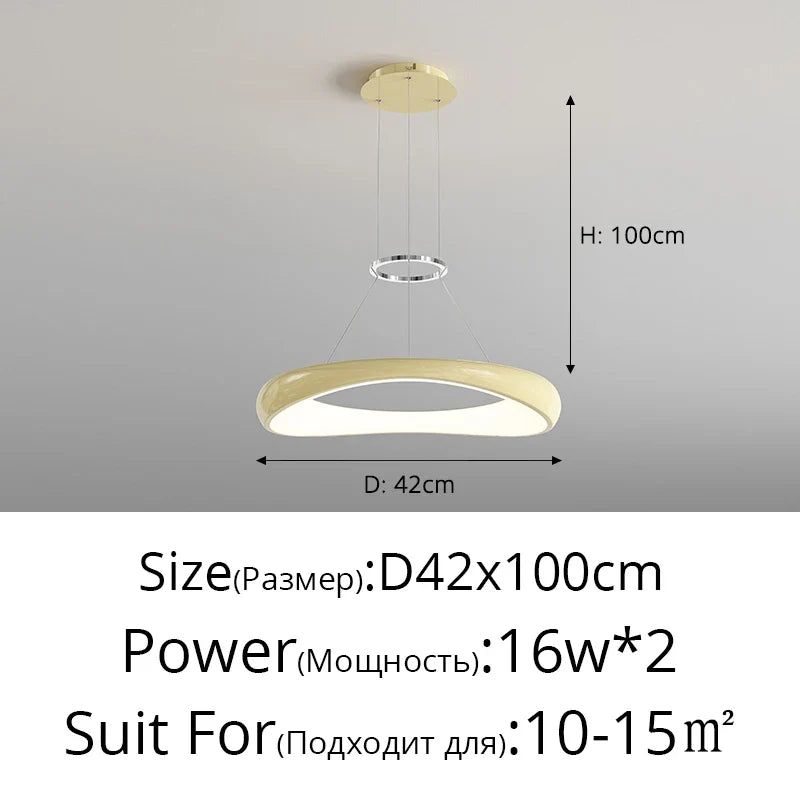 lustre led moderne nordique simple anneau restaurant bar