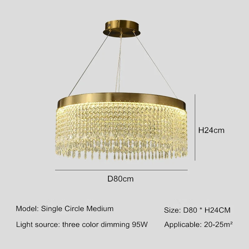 lustre en cristal led design moderne pour décoration intérieure