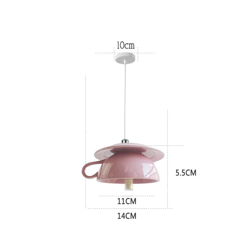 suspension en céramique design art thé éclairage led g4
