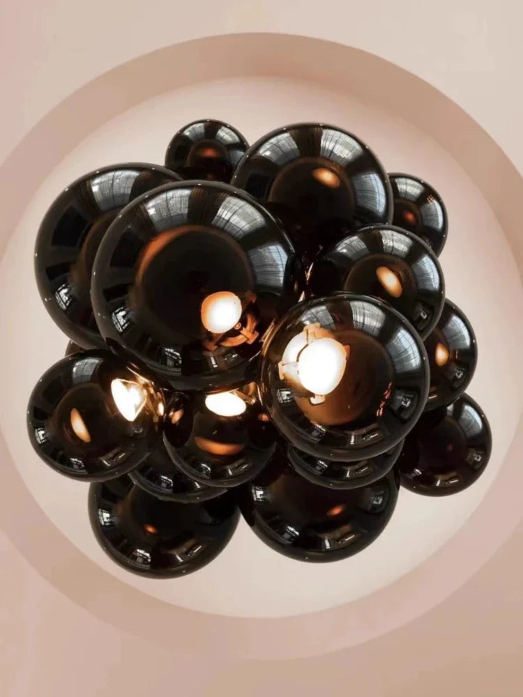 suspension en verre design italien style raisin lumineux