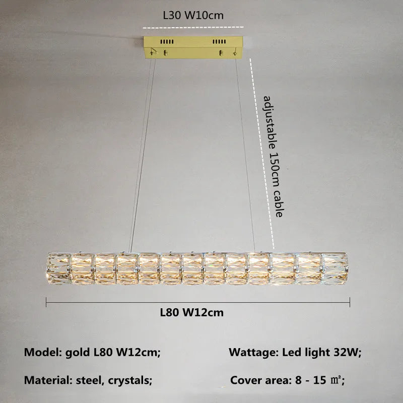 lustre moderne led en cristal k9 art décor maison