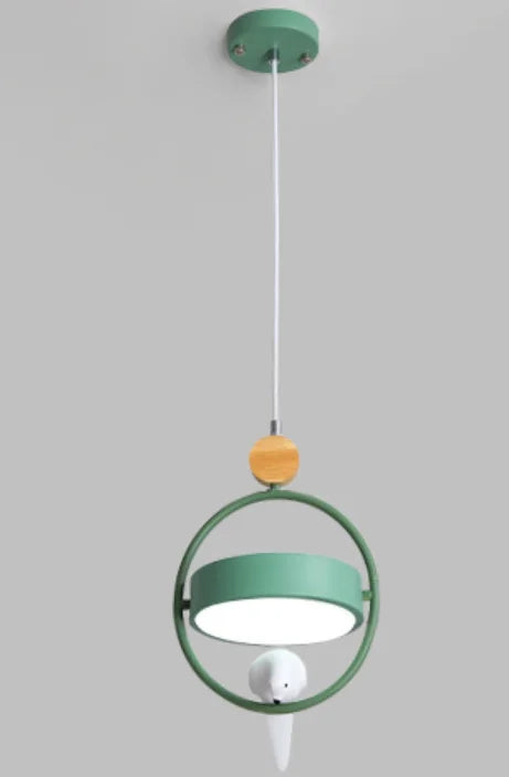 suspension moderne en bois avec éclairage led décoratif intérieur
