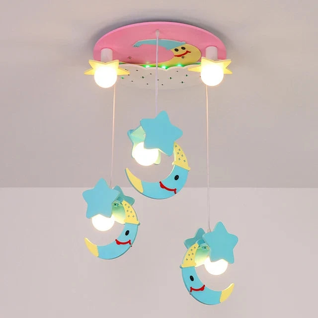 plafonnier lune kawaii pour chambre fille design scandinave moderne