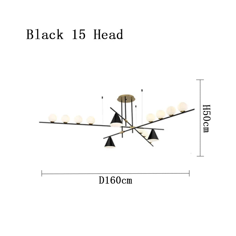 lustre industriel minimaliste en verre et led design