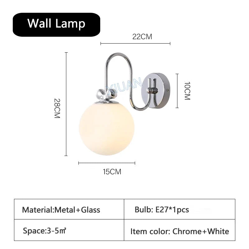 lustre moderne en chrome avec suspension en verre