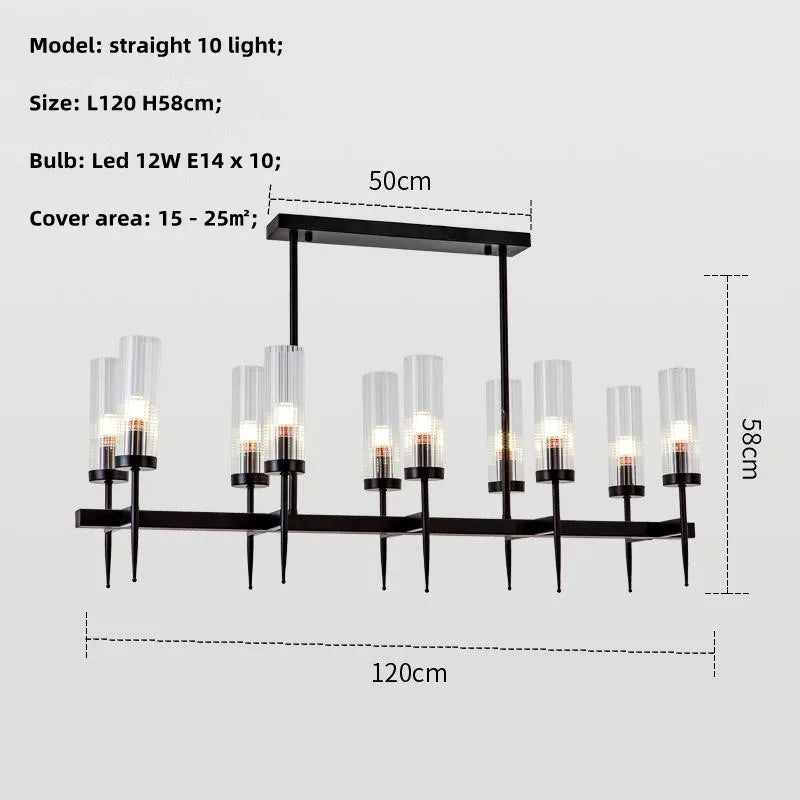 Lustre métal or verre LED
