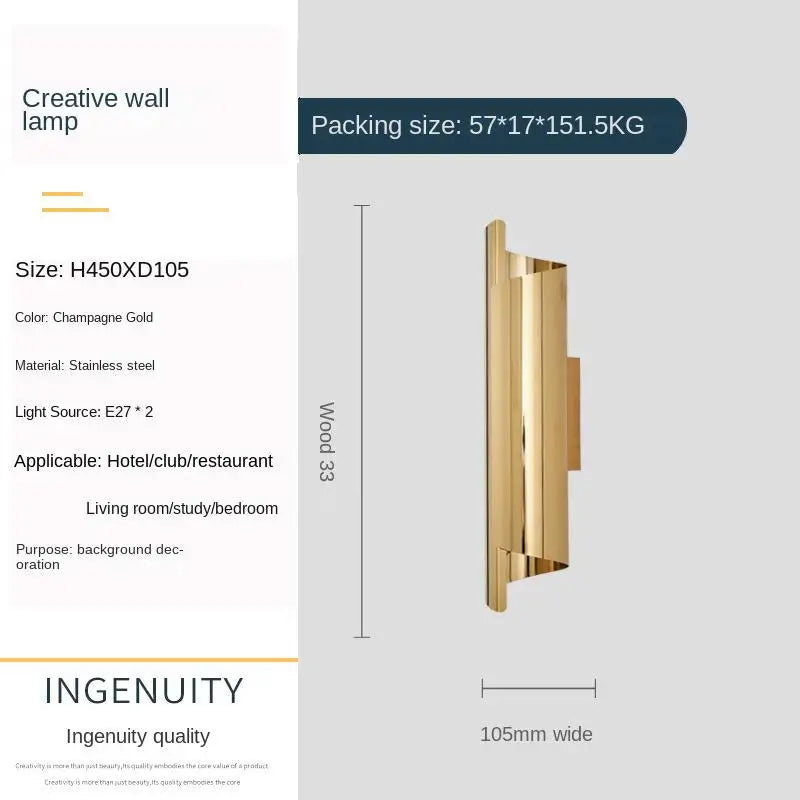 Modern living room background wall lamp, bedroom bedside wall lamp, Nordic creative E27 staircase and corridor lighting fixture