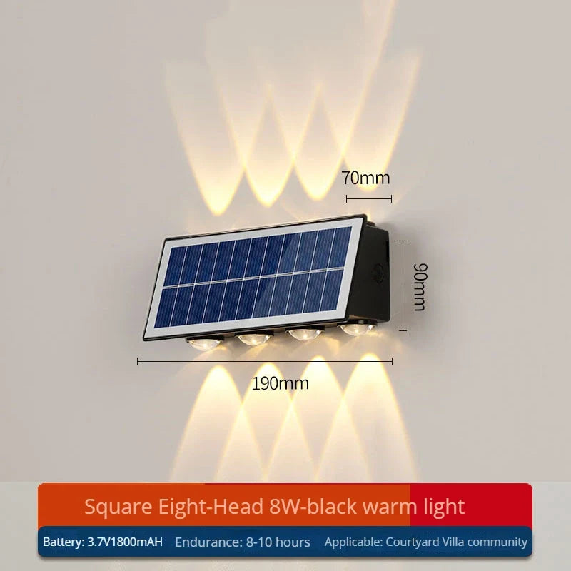 applique murale solaire led moderne étanche pour extérieur jardin cour rue