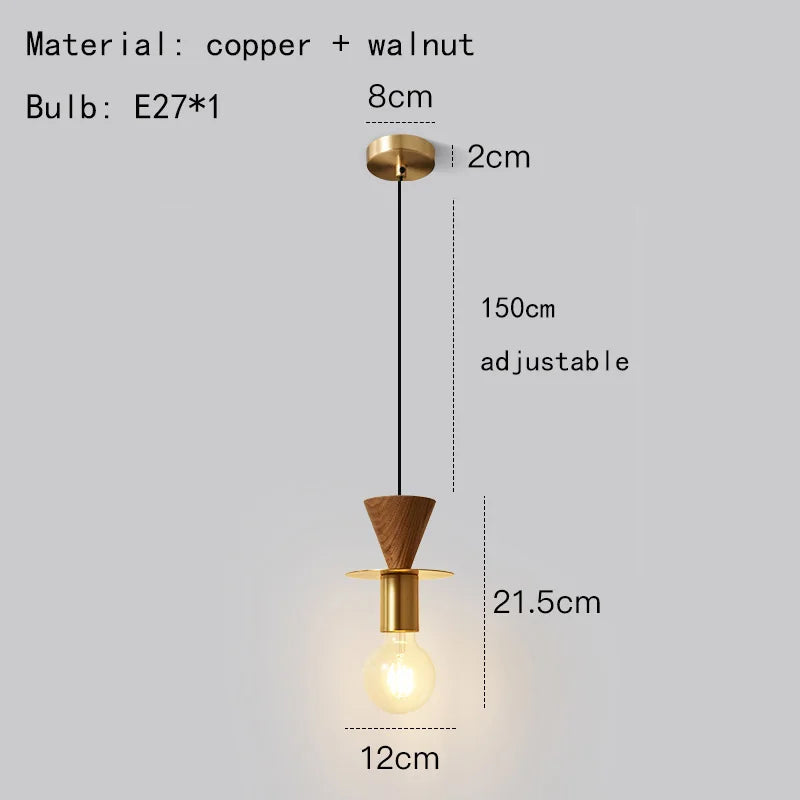 suspension moderne en bois et métal pour intérieur élégant