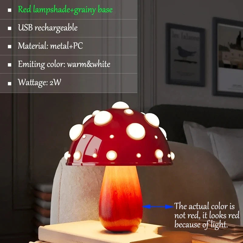Lampe de Table LED en forme de champignon