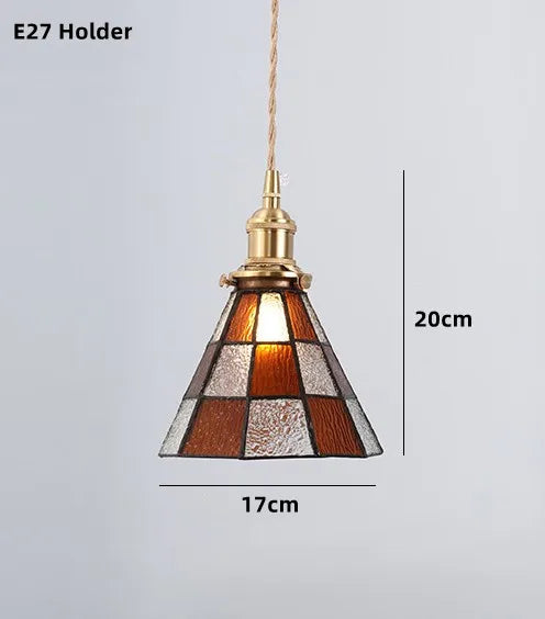 suspension nordique en verre teinté et cuivre élégant