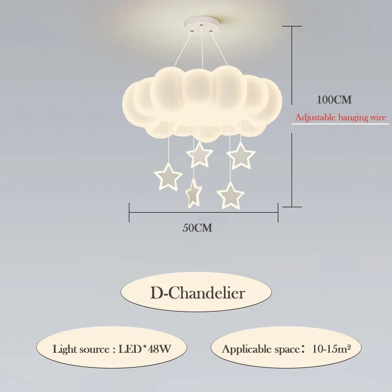 lustre moderne nuages romantique pour chambre enfant décoration intérieur