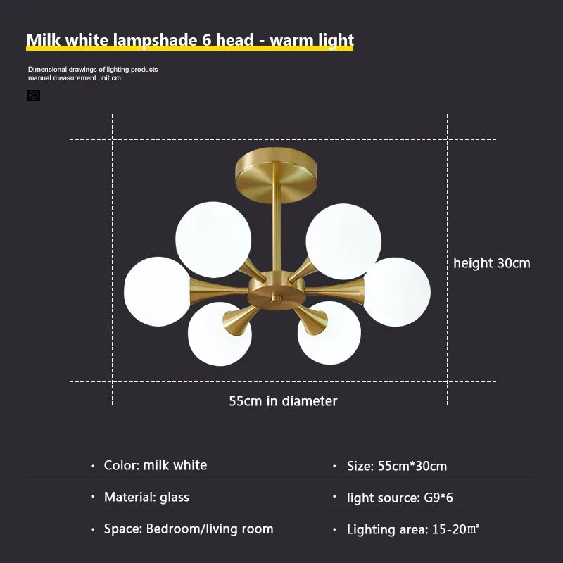 lustre moderne en verre pour un éclairage décoratif intérieur