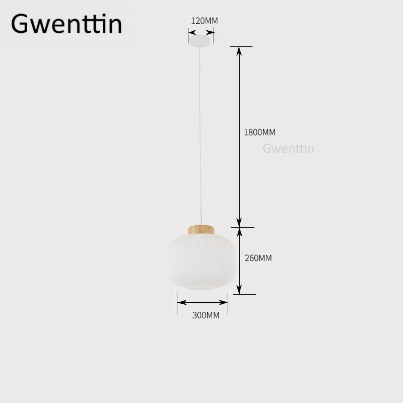 suspension en bois et verre style nordique moderne décoratif intérieur