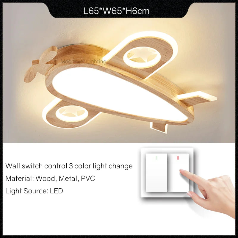 lustre en bois pour chambre d'enfant suspension décorative
