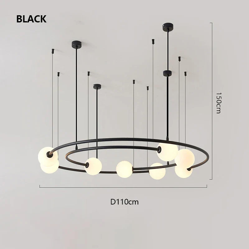 lustre postmoderne créatif minimaliste éclairage anneau rond design élégant