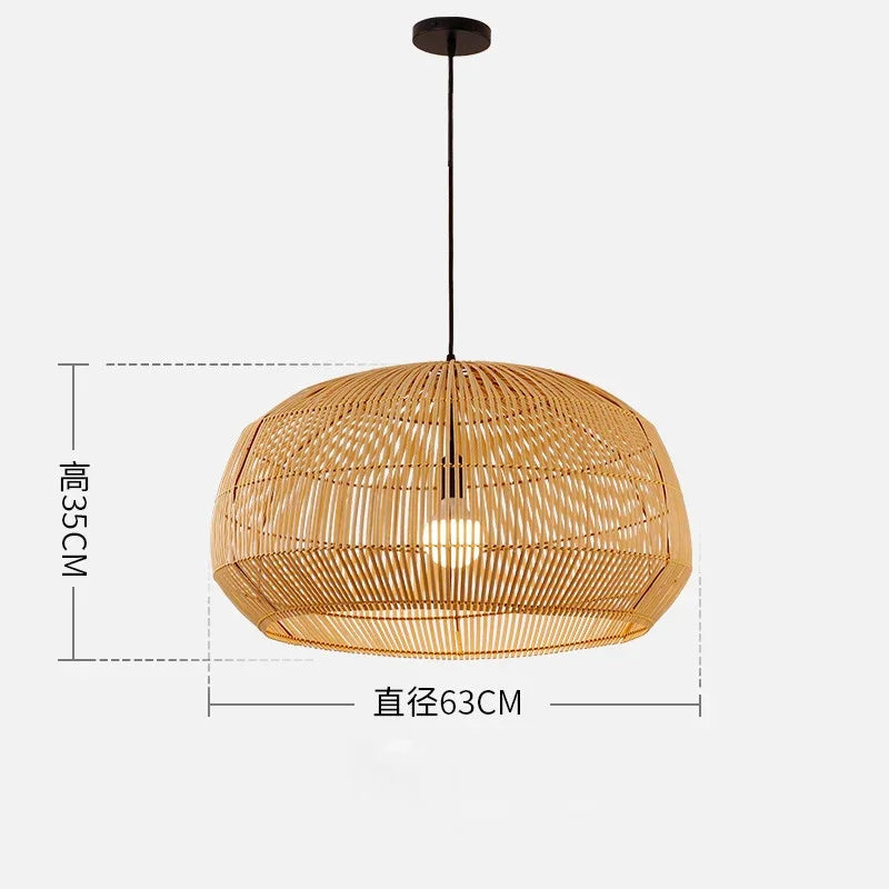 suspension vintage en rotin style chinois pour intérieur élégant