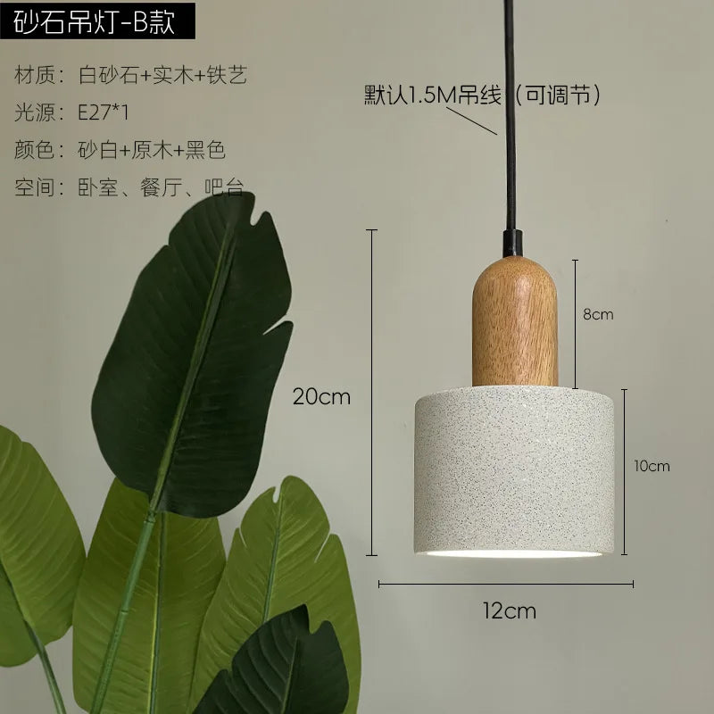 suspension japonaise en grès pour restaurant design bar bois massif