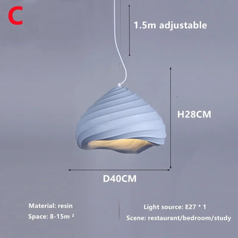 Nordic Wabi-Sabi Wind Chandelier Dining Room LED Pendant Lights Bedroom Study Suspend Lamp Home Decor Cafe Hanging Lamps Fixture