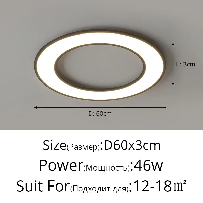 plafonnier ultra-mince moderne à leds pour éclairage intérieur décoratif