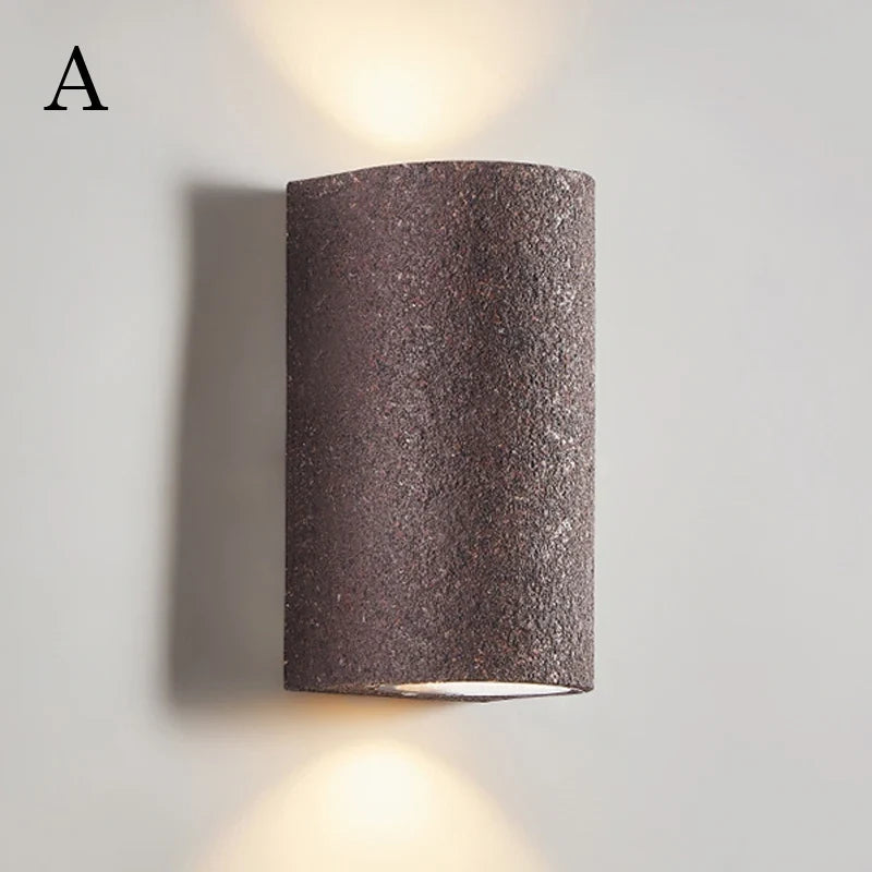 applique murale led wabi-sabi japonais rétro en ciment