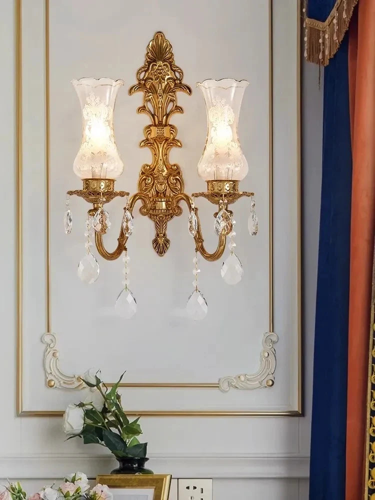 applique murale de luxe en cuivre classique français nordique antique