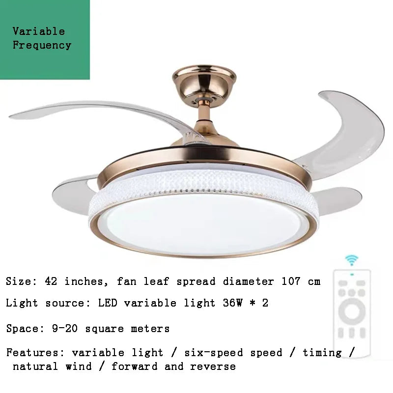 plafonnier led intelligent à pales rétractables design moderne