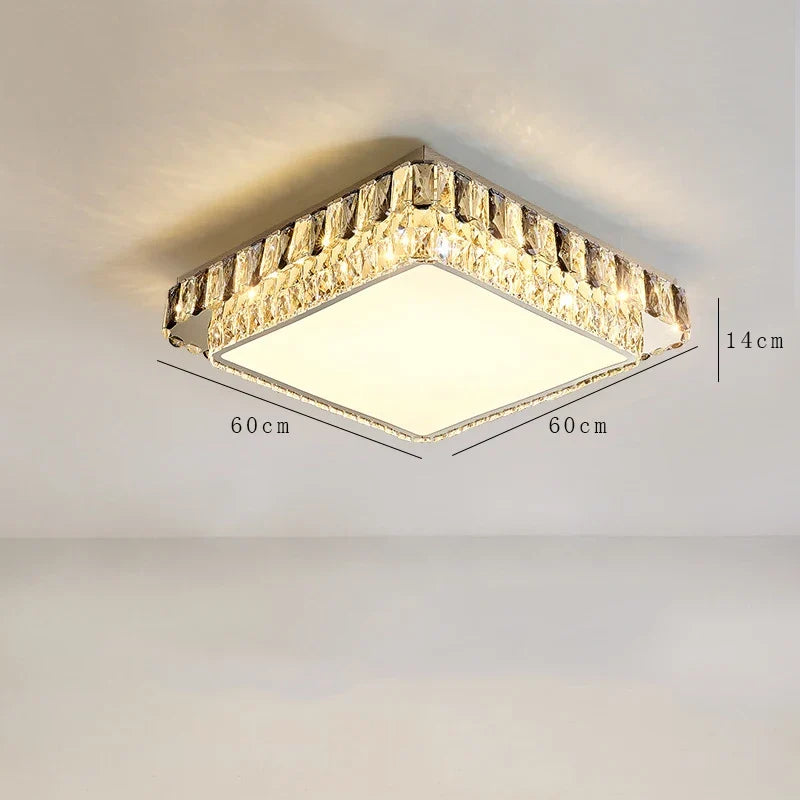 plafonnier led en cristal de luxe rond moderne