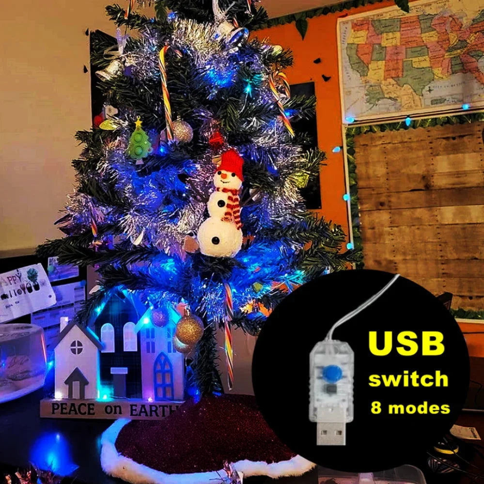guirlande lumineuse led usb étanche pour décorations de fête
