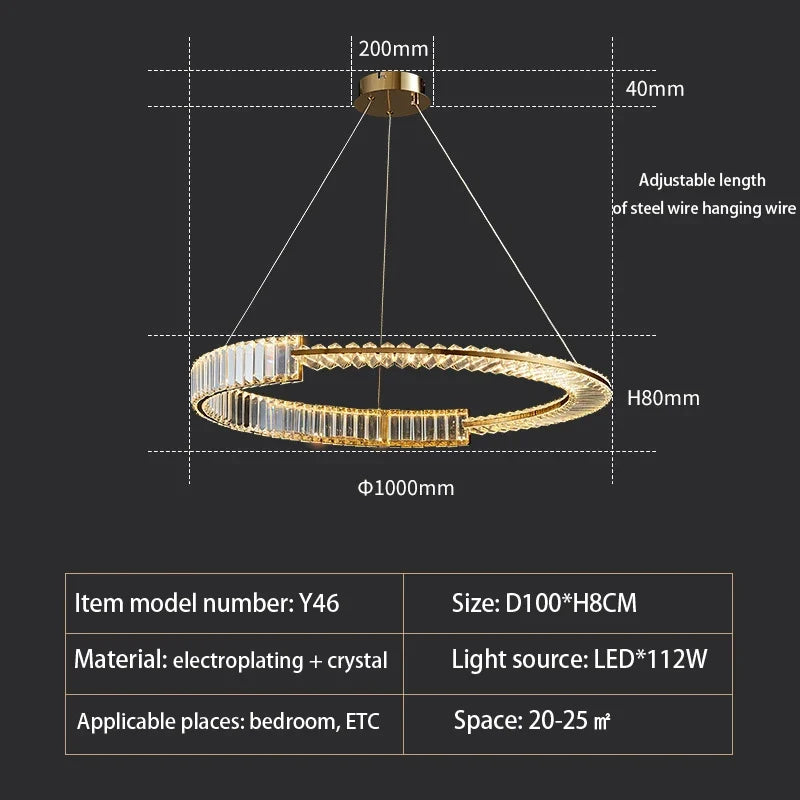lustre moderne en cristal k9 design nordique pour décoration intérieure
