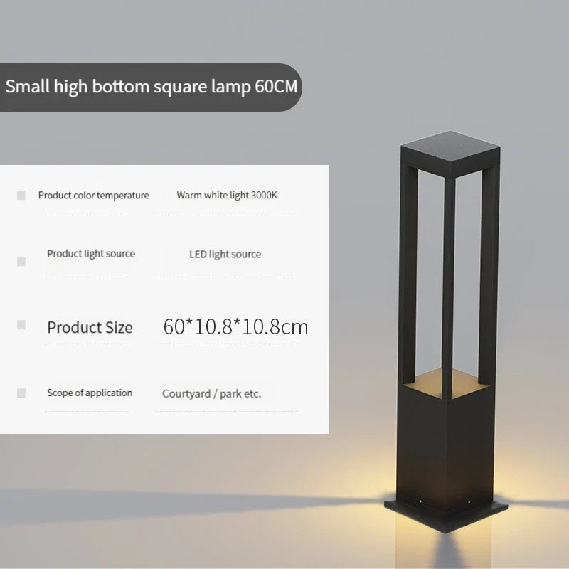 lampe de jardin moderne étanche en aluminium pour extérieur