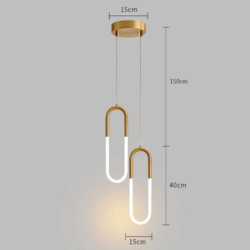 Suspension Anneau suspendu en or LED