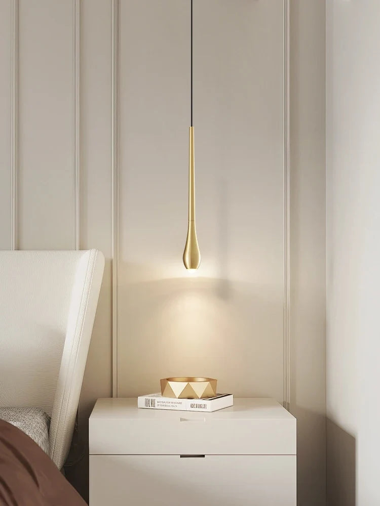 suspension moderne en forme de goutte d'eau en cuivre décoratif