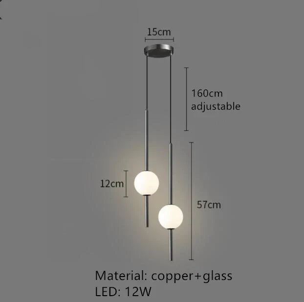 suspension LED en laiton design moderne avec cordon réglable
