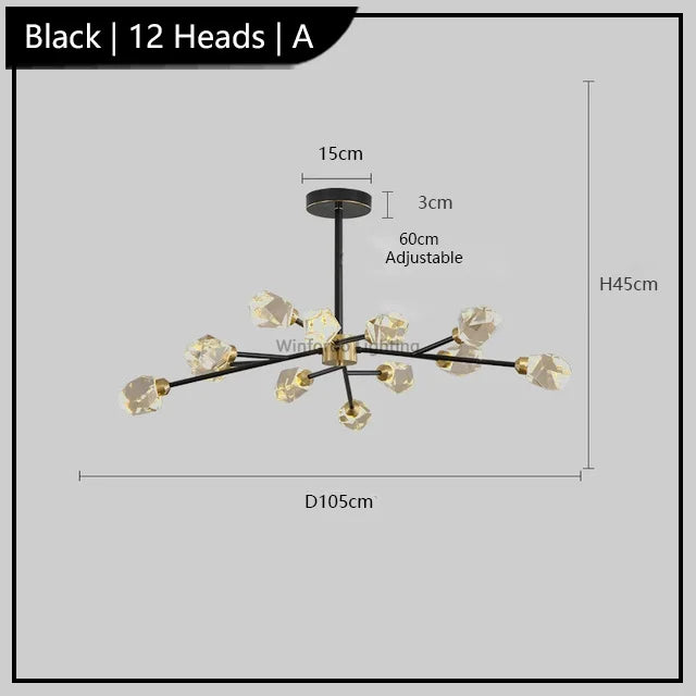 lustre de luxe 	 en cristal éclairage postmoderne winfordo wf-xd011