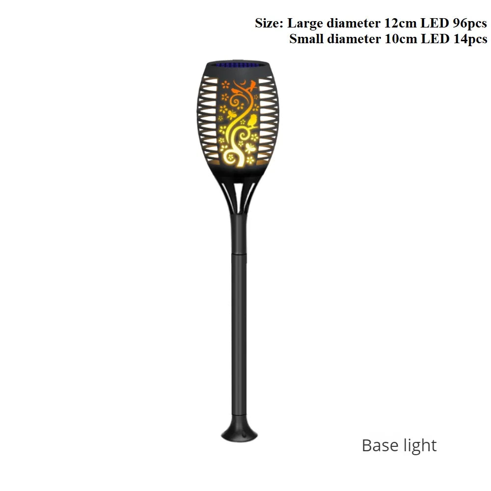 lampe solaire extérieure 96 led torche vacillante pour jardin et patio