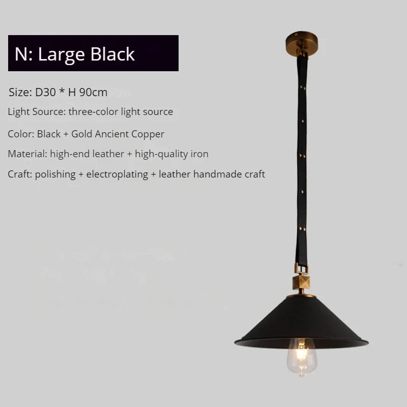 lustre moderne en cuir avec suspension lumière et verre cristal