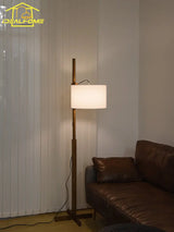 lampadaire japonais wabi-sabi en bois massif éclairage ajustable moderne