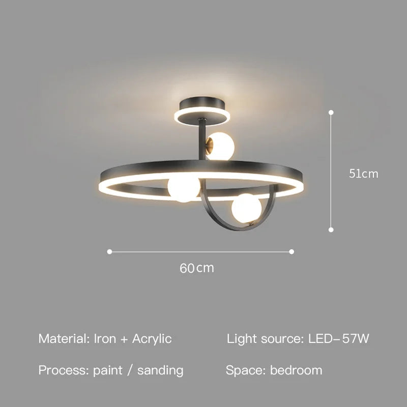 plafonnier led moderne en fer design nordique décoratif pour intérieur